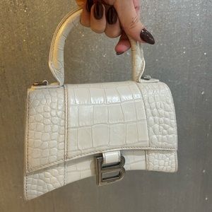 Balenciaga Hourglass Xs bag in White croc
